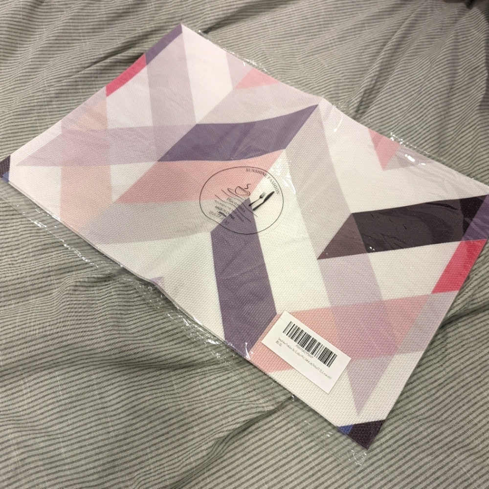 NWT Pink and purple modern geometric dining placemats